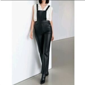 NEW Maeve Faux Leather Overalls